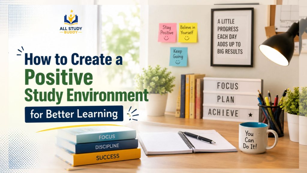 how to create a positive study environment for better learning - tips by best tutor = all study buddy